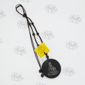 (No.808) 觀音砭石圓佩 Round Shape Pendant with Goddess of Mercy
